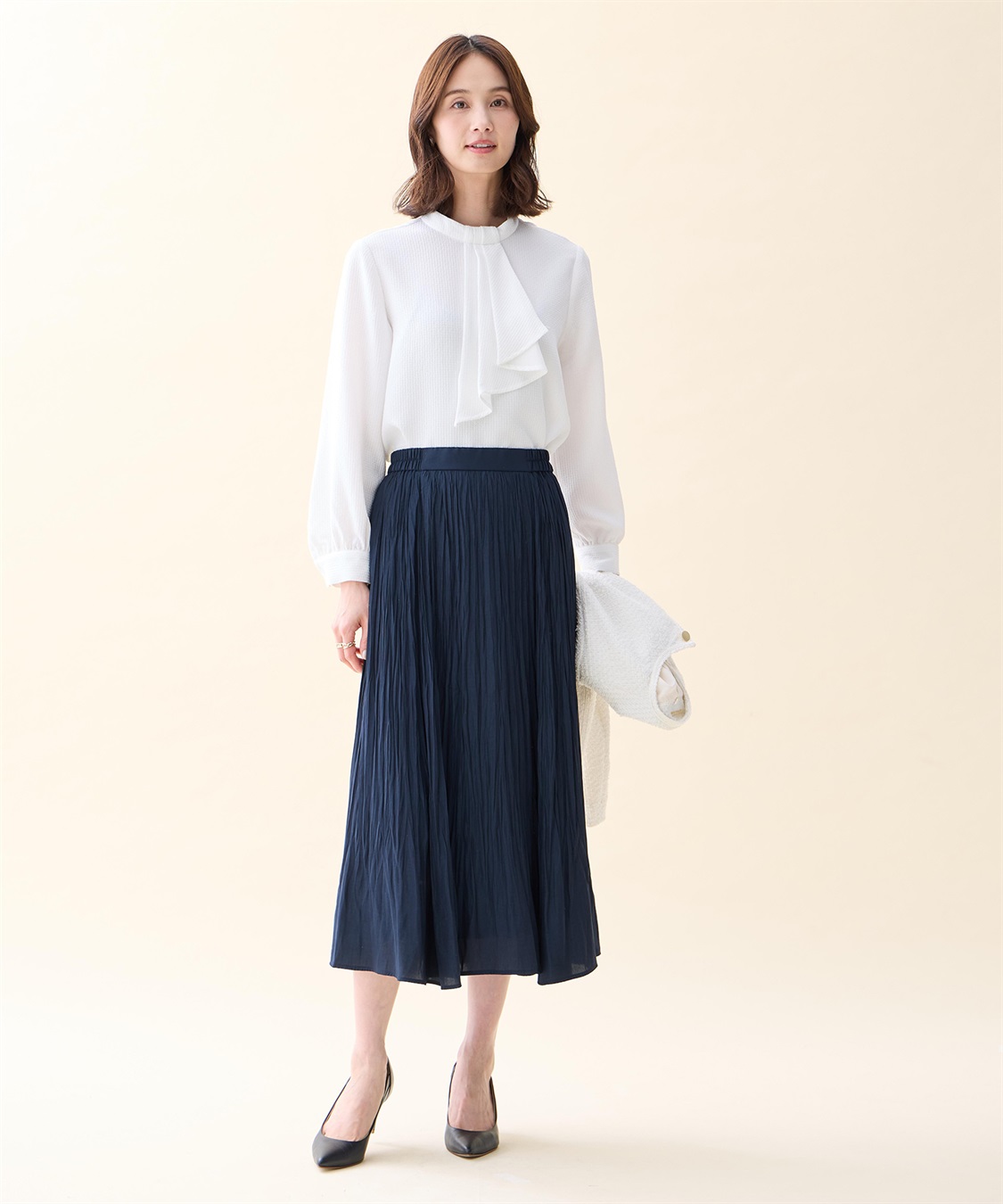 A/C DESIGN BY ALPHA CUBIC ジャガードボウタイブラウス_sub_4