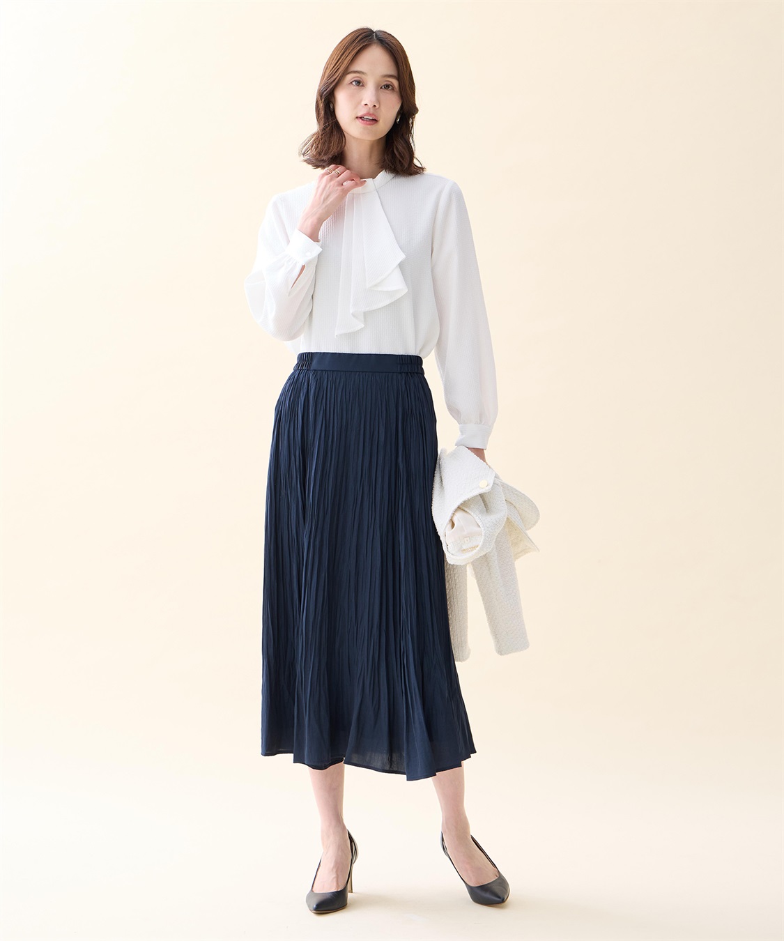 A/C DESIGN BY ALPHA CUBIC ジャガードボウタイブラウス_sub_5