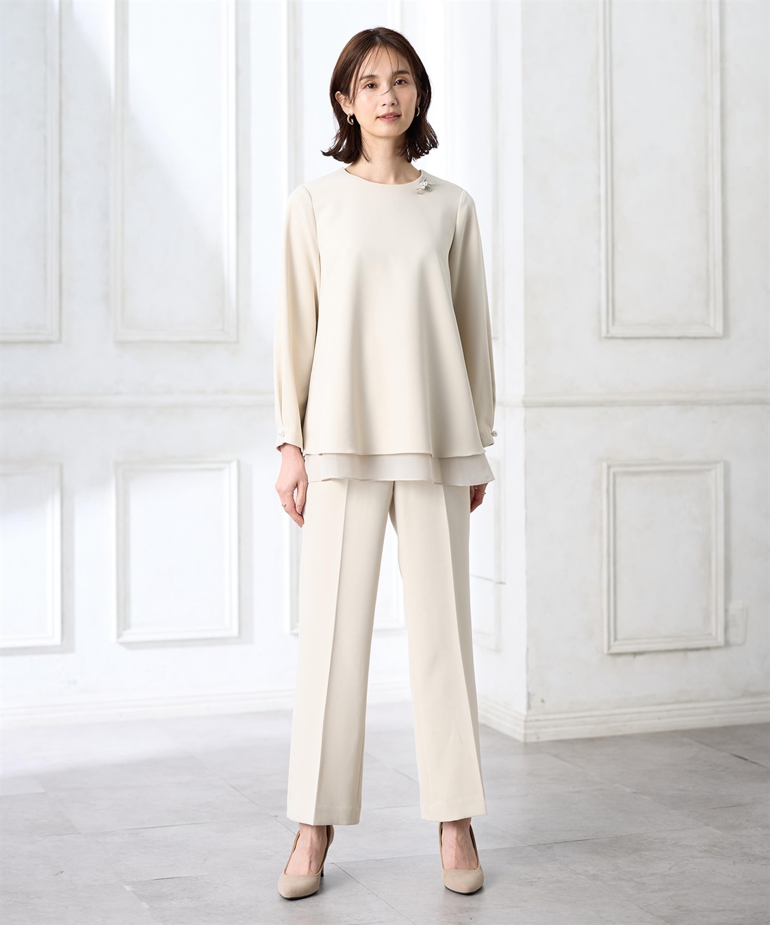 A/C DESIGN BY ALPHA CUBIC シフォンレイヤードブラウス【セットアップ対応】_sub_9