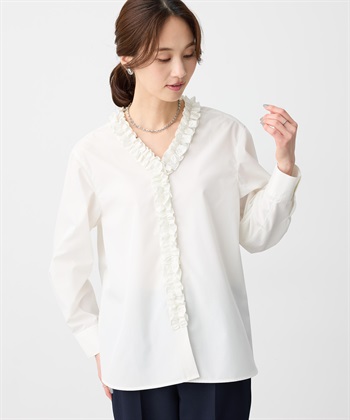 A/C DESIGN BY ALPHA CUBIC Vネックフリルブラウス_subthumb_2