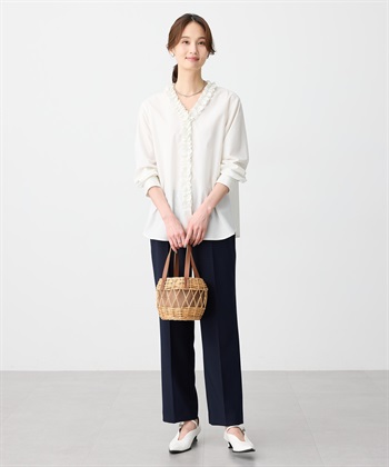 A/C DESIGN BY ALPHA CUBIC Vネックフリルブラウス_subthumb_3