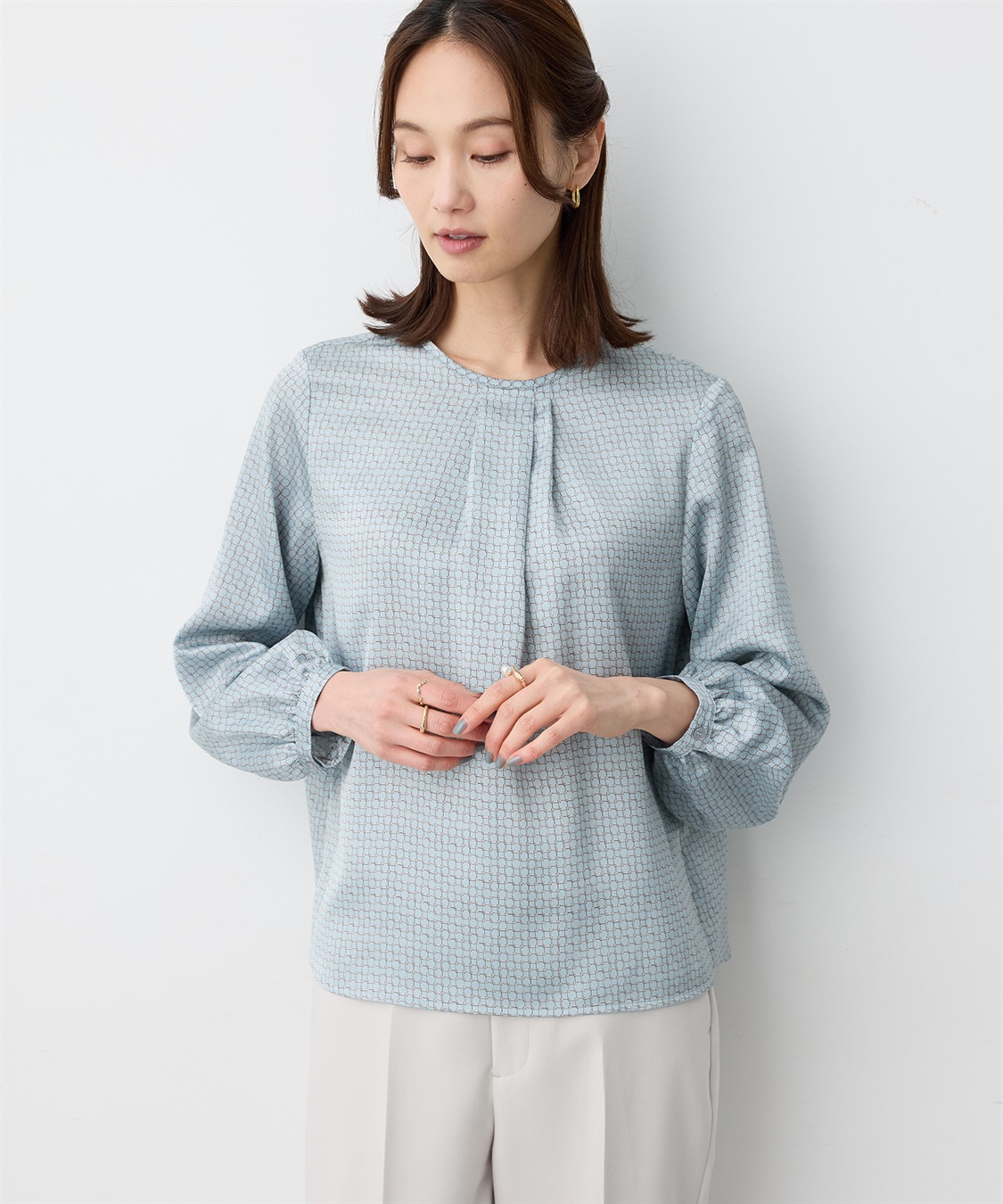 A/C DESIGN BY ALPHA CUBIC チェーンプリントブラウス_sub_5