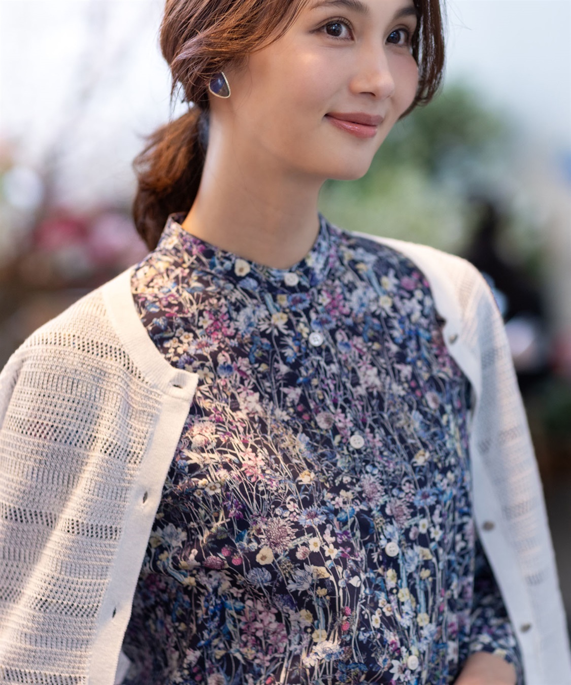 A/C DESIGN BY ALPHA CUBIC 【Liberty】リバティプリントスタンドカラーシャツ_sub_1