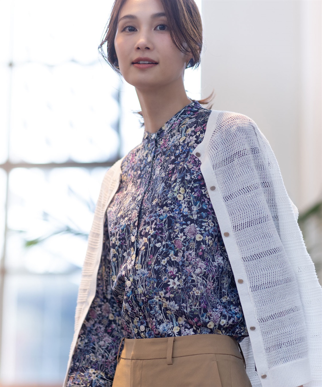 A/C DESIGN BY ALPHA CUBIC 【Liberty】リバティプリントスタンドカラーシャツ_sub_2