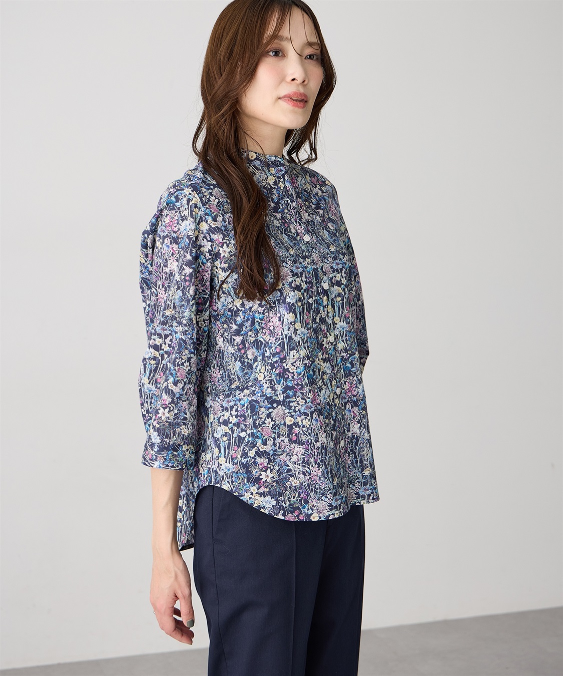 A/C DESIGN BY ALPHA CUBIC 【Liberty】リバティプリントスタンドカラーシャツ_sub_6