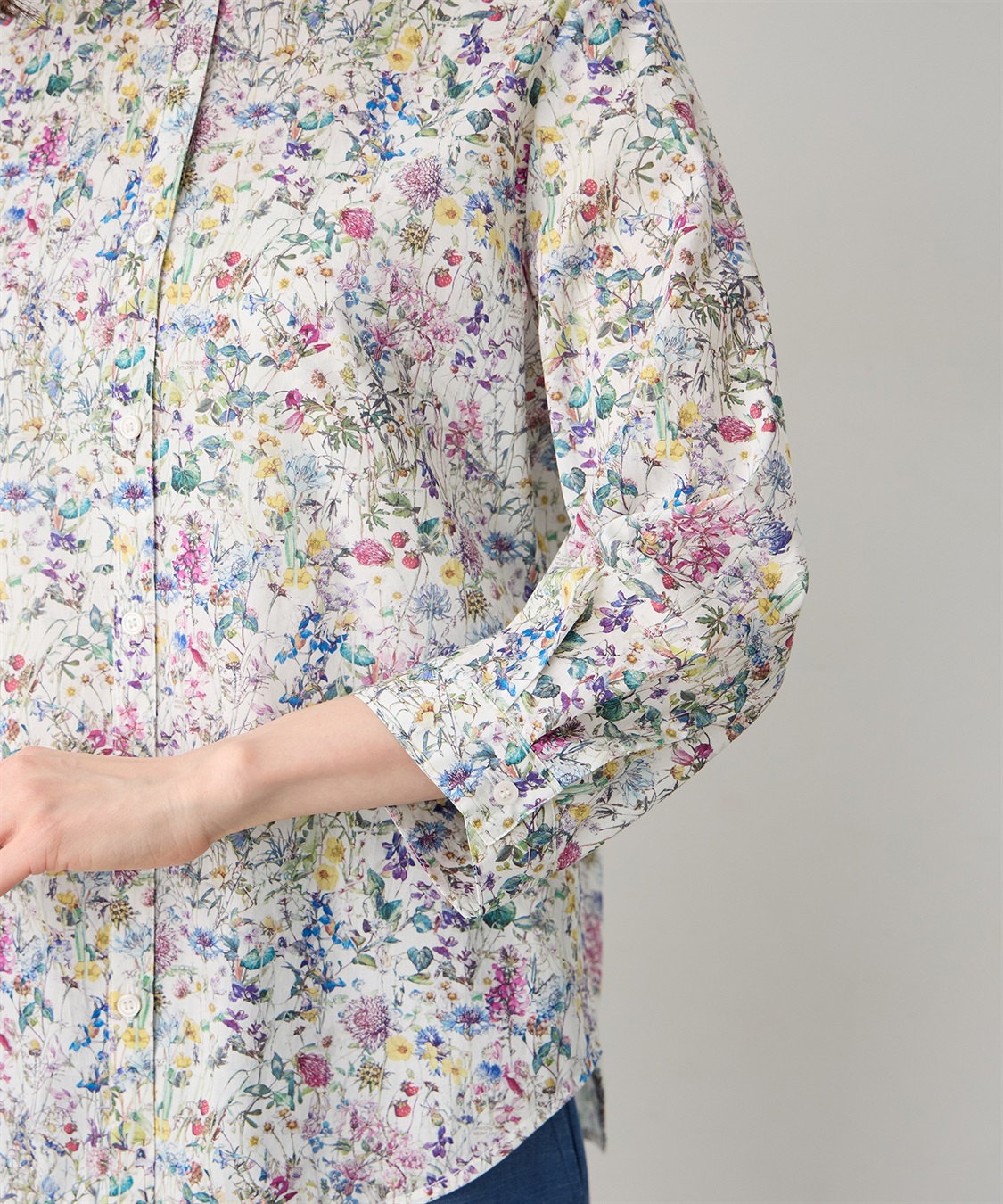 A/C DESIGN BY ALPHA CUBIC 【Liberty】リバティプリントスタンドカラーシャツ_sub_13