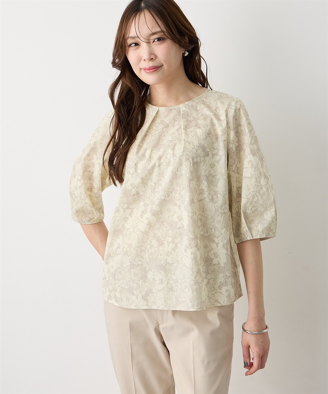 A/C DESIGN BY ALPHA CUBIC 【Liberty】リバティプリントタックスリーブブラウス_sub_5