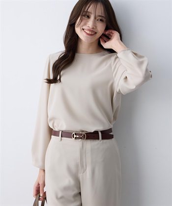 A/C DESIGN BY ALPHA CUBIC ストレッチジョーゼットタックブラウス【接触冷感・UVカット・吸水速乾・セットアップ対応】_subthumb_3