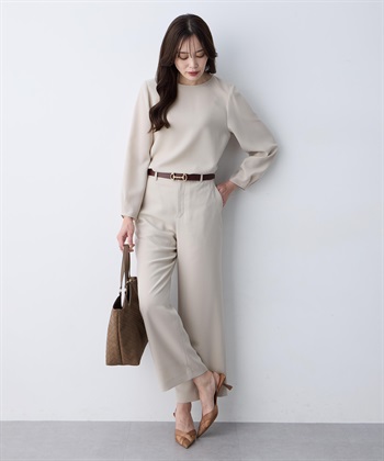 A/C DESIGN BY ALPHA CUBIC ストレッチジョーゼットタックブラウス【接触冷感・UVカット・吸水速乾・セットアップ対応】_subthumb_15