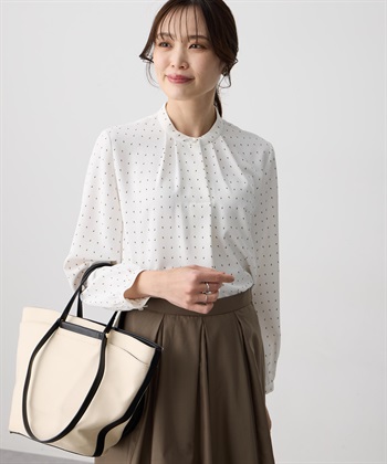 A/C DESIGN BY ALPHA CUBIC 幾何プリントジョーゼットブラウス_subthumb_2