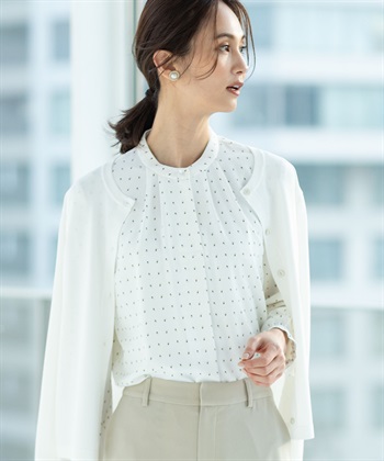 A/C DESIGN BY ALPHA CUBIC 幾何プリントジョーゼットブラウス_subthumb_3