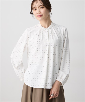 A/C DESIGN BY ALPHA CUBIC 幾何プリントジョーゼットブラウス_subthumb_5