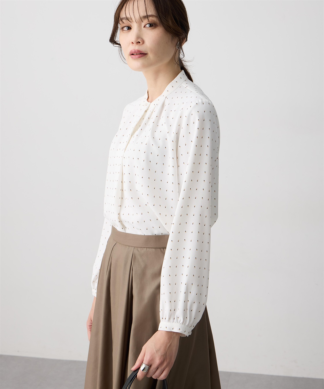 A/C DESIGN BY ALPHA CUBIC 幾何プリントジョーゼットブラウス_sub_8