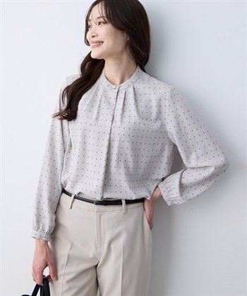 A/C DESIGN BY ALPHA CUBIC 幾何プリントジョーゼットブラウス_subthumb_9