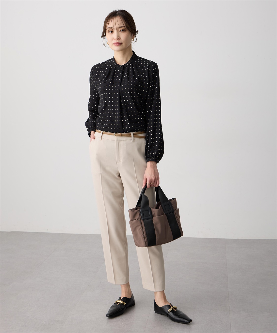 A/C DESIGN BY ALPHA CUBIC 幾何プリントジョーゼットブラウス_sub_14