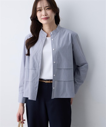 A/C DESIGN BY ALPHA CUBIC ストライプティアードブラウス_subthumb_1