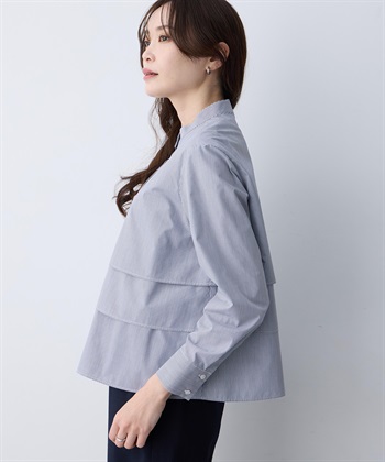 A/C DESIGN BY ALPHA CUBIC ストライプティアードブラウス_subthumb_5