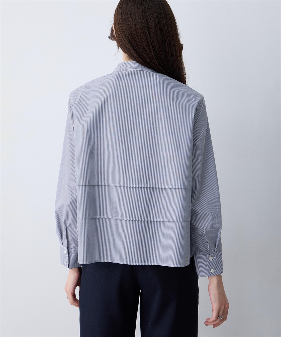 A/C DESIGN BY ALPHA CUBIC ストライプティアードブラウス_sub_6