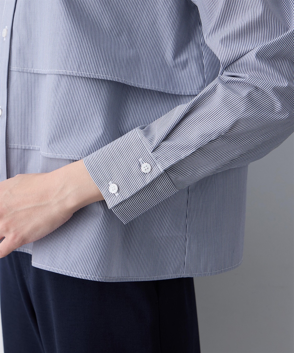 A/C DESIGN BY ALPHA CUBIC ストライプティアードブラウス_sub_12