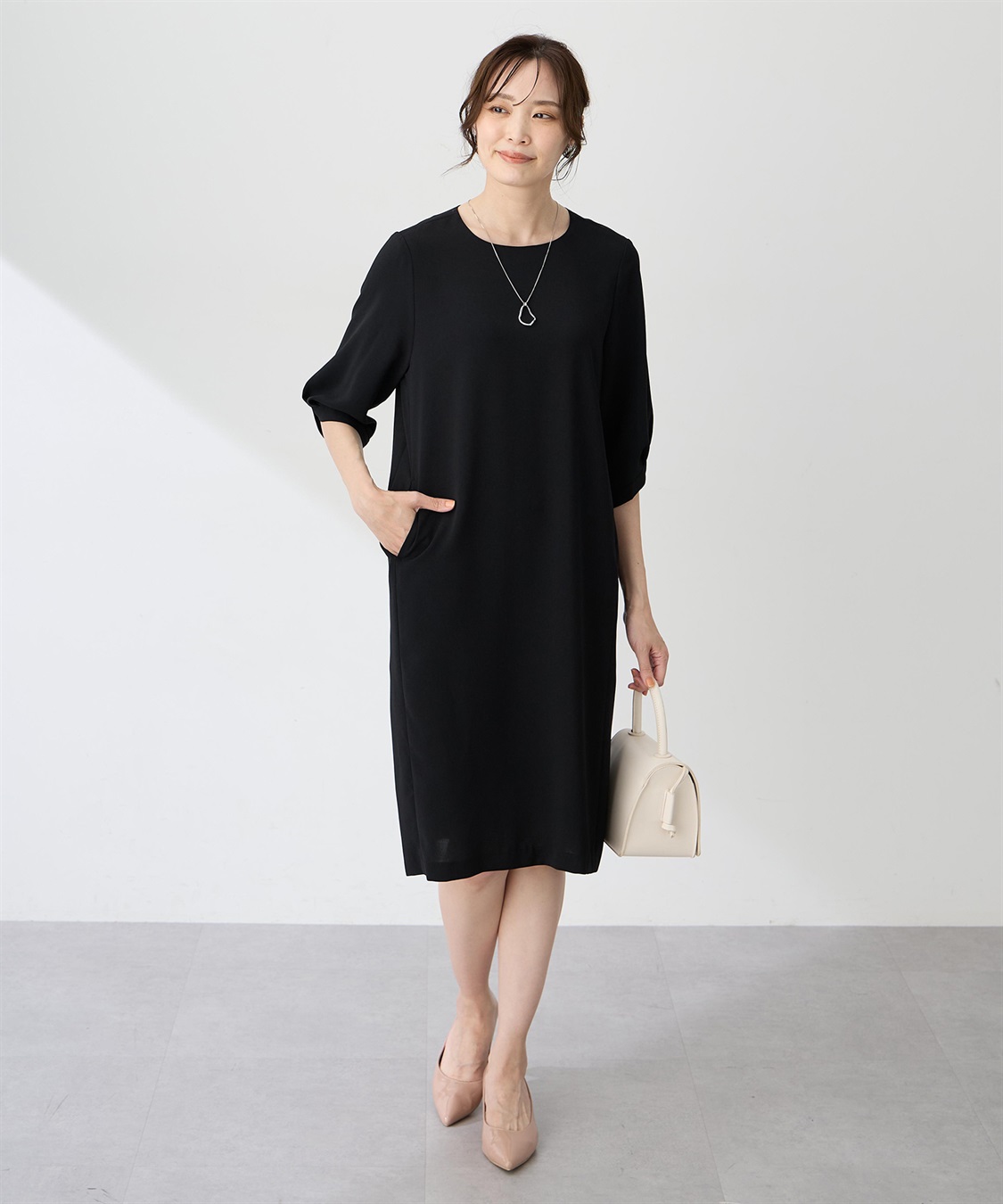 ブラックデザイン　日和　チュチュさん専用 タックスリーブワンピース A/C DESIGN BY ALPHA CUBIC｜クロスプラス