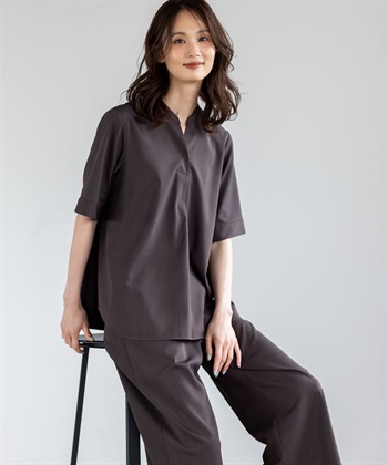 A/C DESIGN BY ALPHA CUBIC ストレッチスキッパーブラウス【接触冷感・UVカット・遮熱・セットアップ対応】_subthumb_6