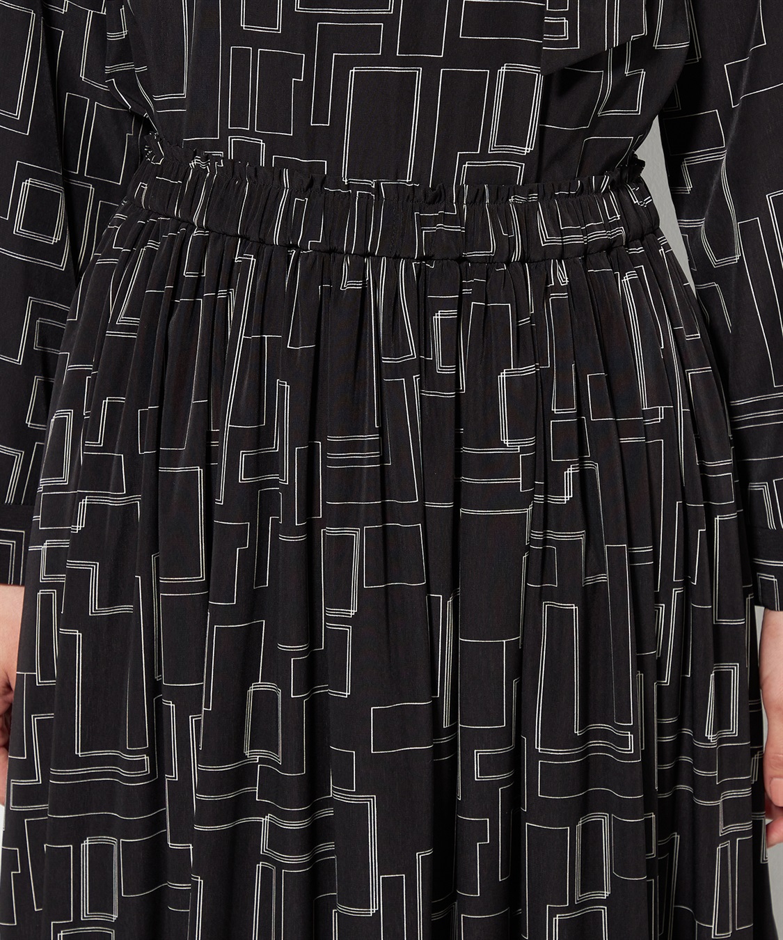 A/C DESIGN BY ALPHA CUBIC 幾何プリントギャザースカート_sub_4