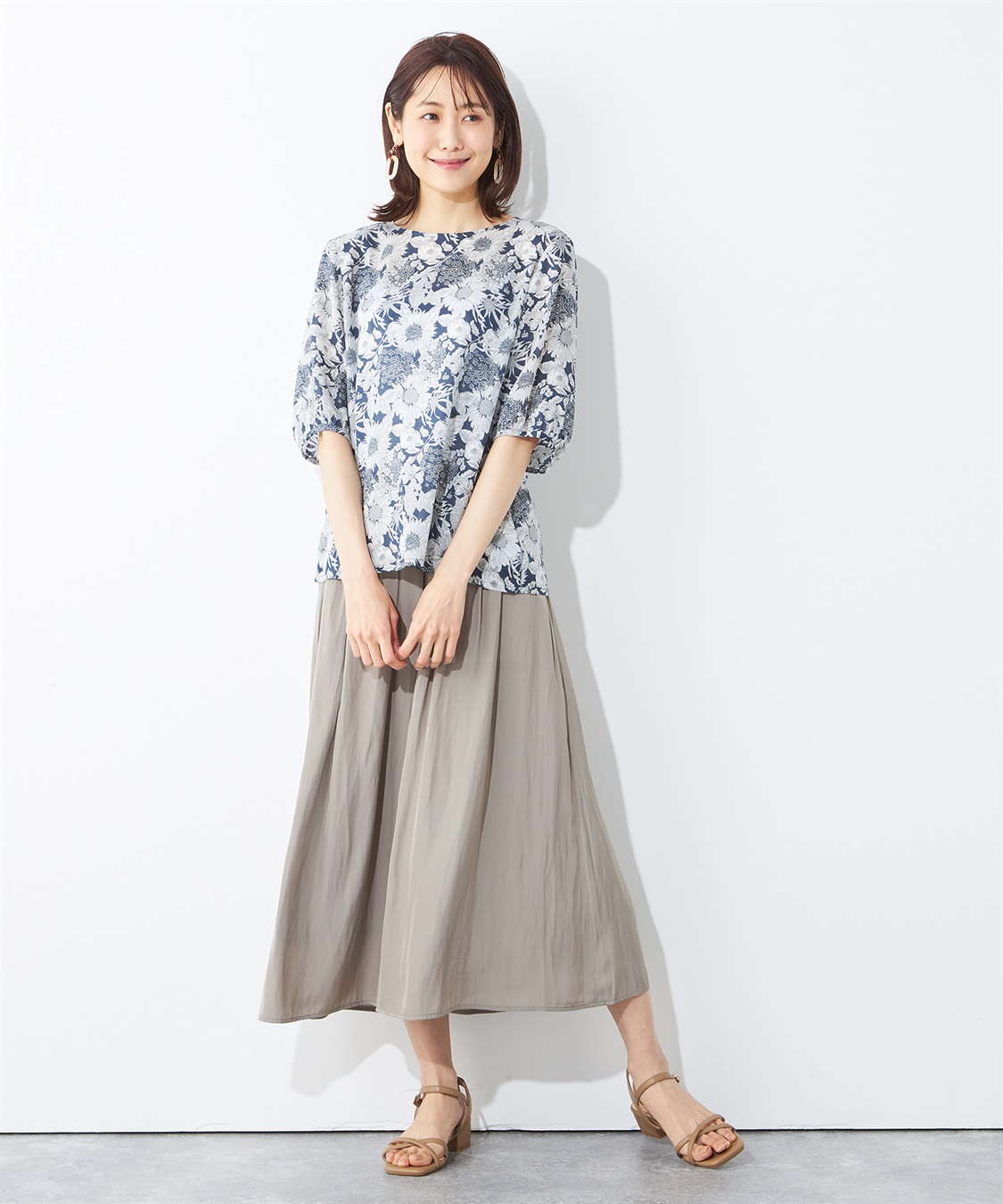 A/C DESIGN BY ALPHA CUBIC ヴィンテージサテンスカート_sub_1