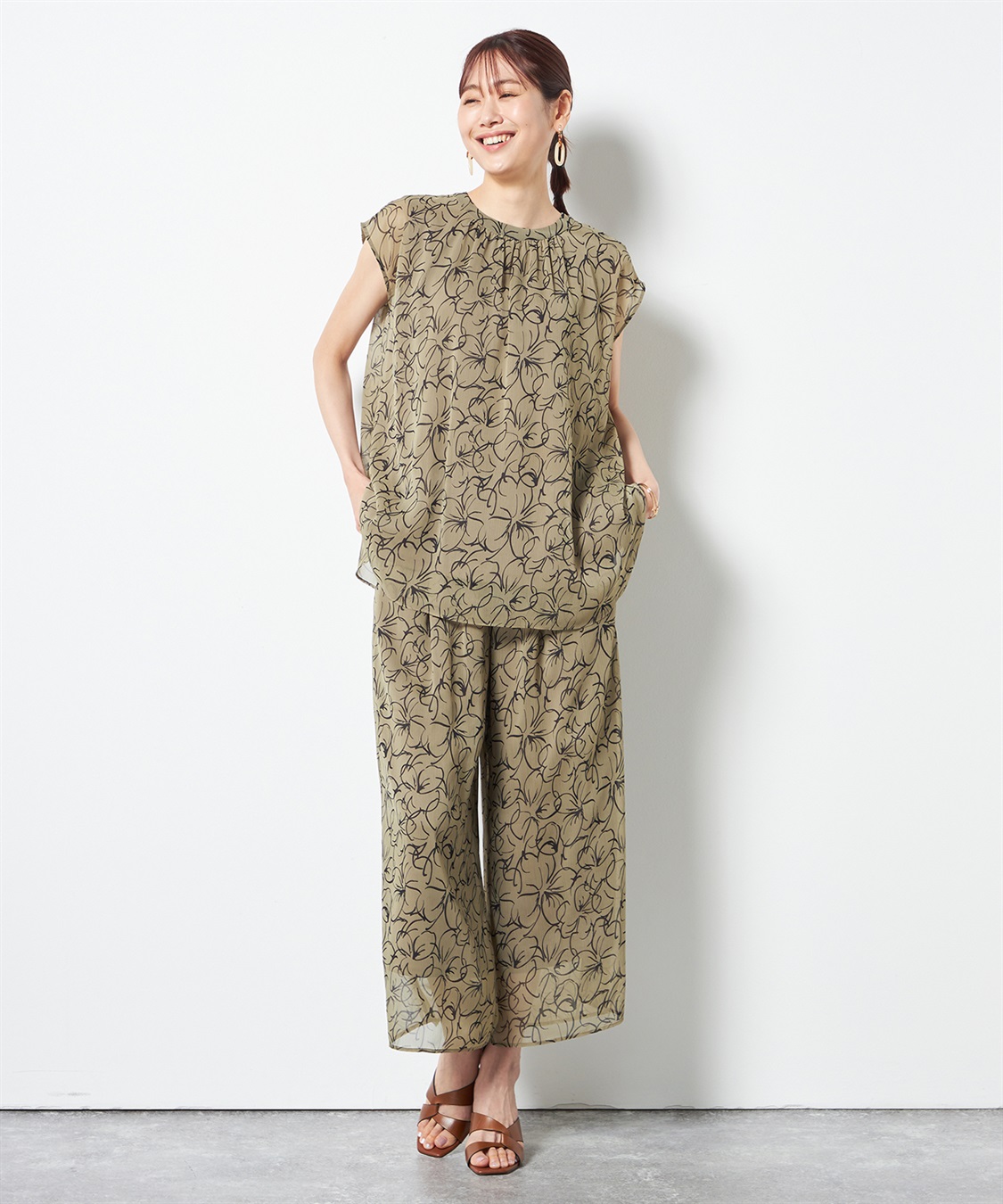 A/C DESIGN BY ALPHA CUBIC リーフ柄パンツ_sub_8