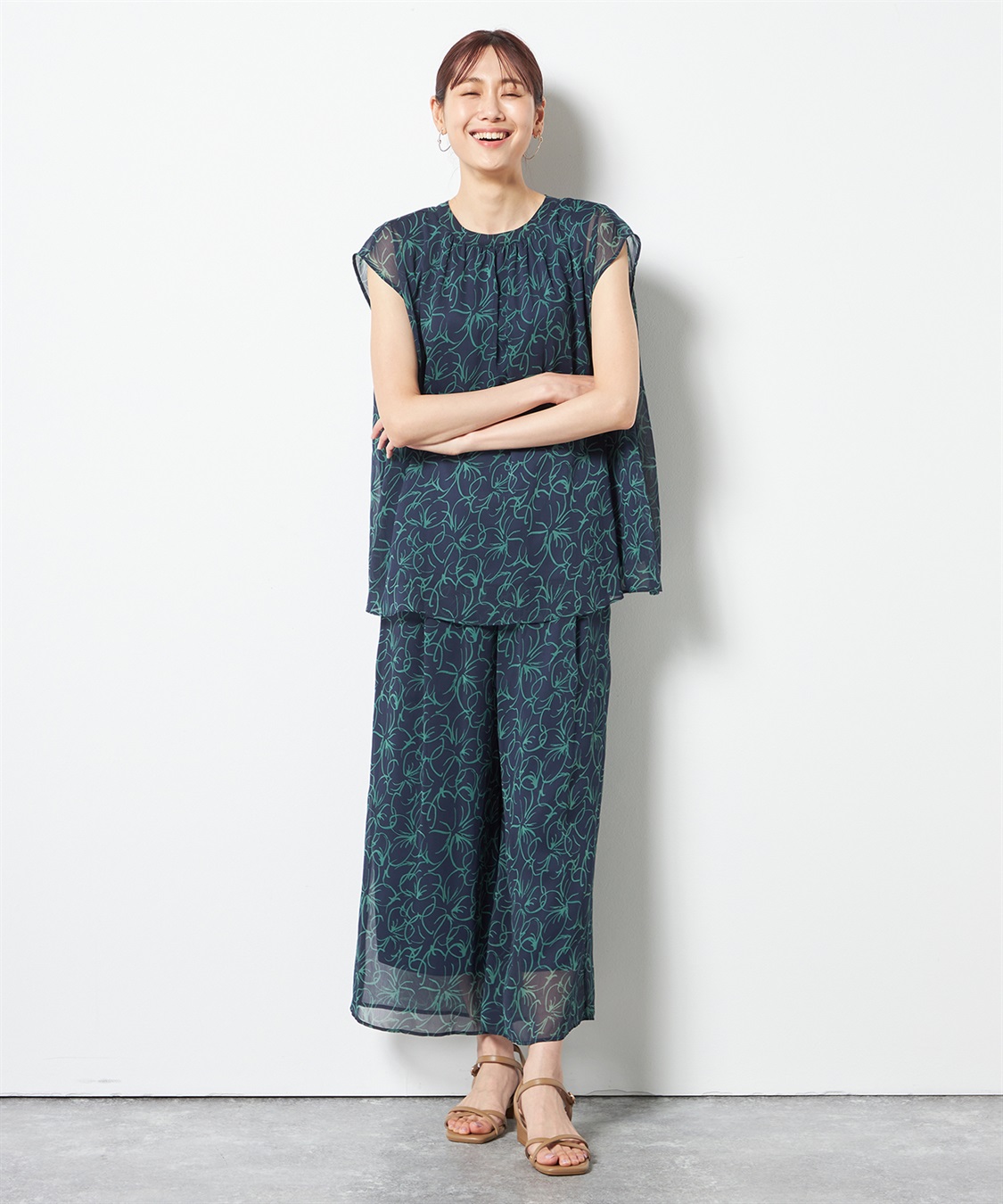 A/C DESIGN BY ALPHA CUBIC リーフ柄パンツ_sub_10