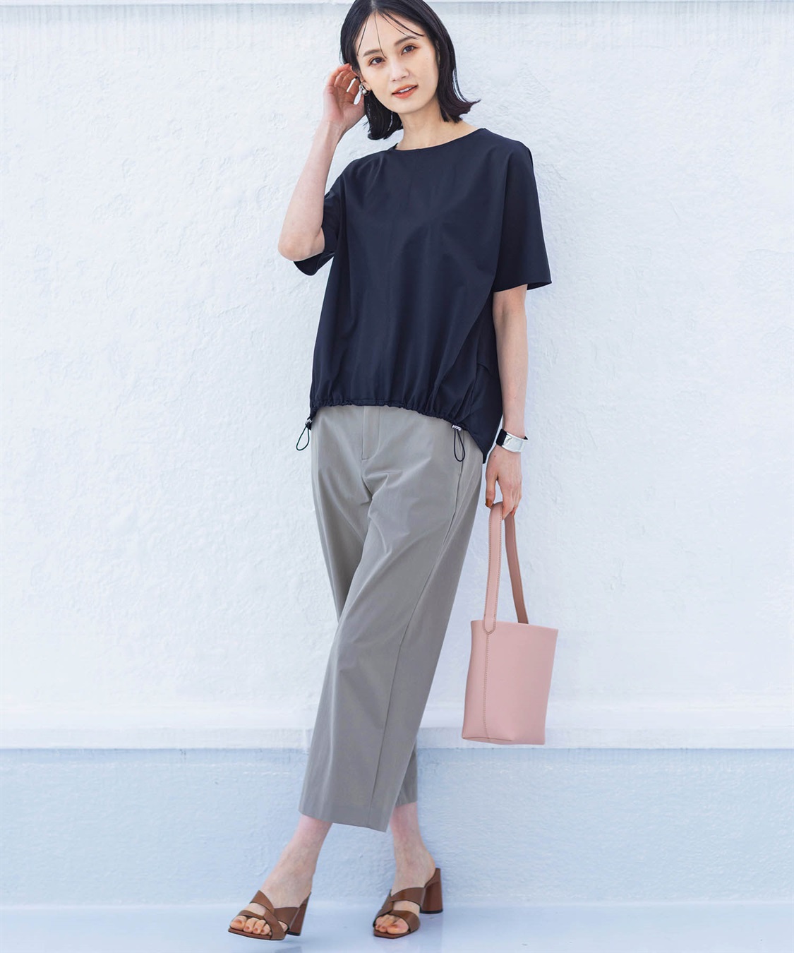 A/C DESIGN BY ALPHA CUBIC ストレッチナイロンワイドパンツ【接触冷感】_sub_4