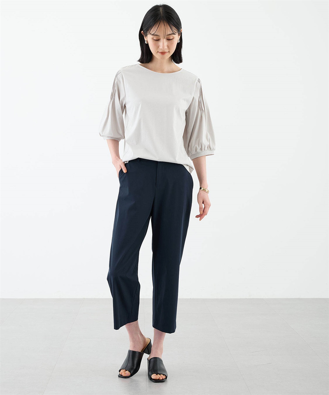 A/C DESIGN BY ALPHA CUBIC ストレッチナイロンワイドパンツ【接触冷感】_sub_10