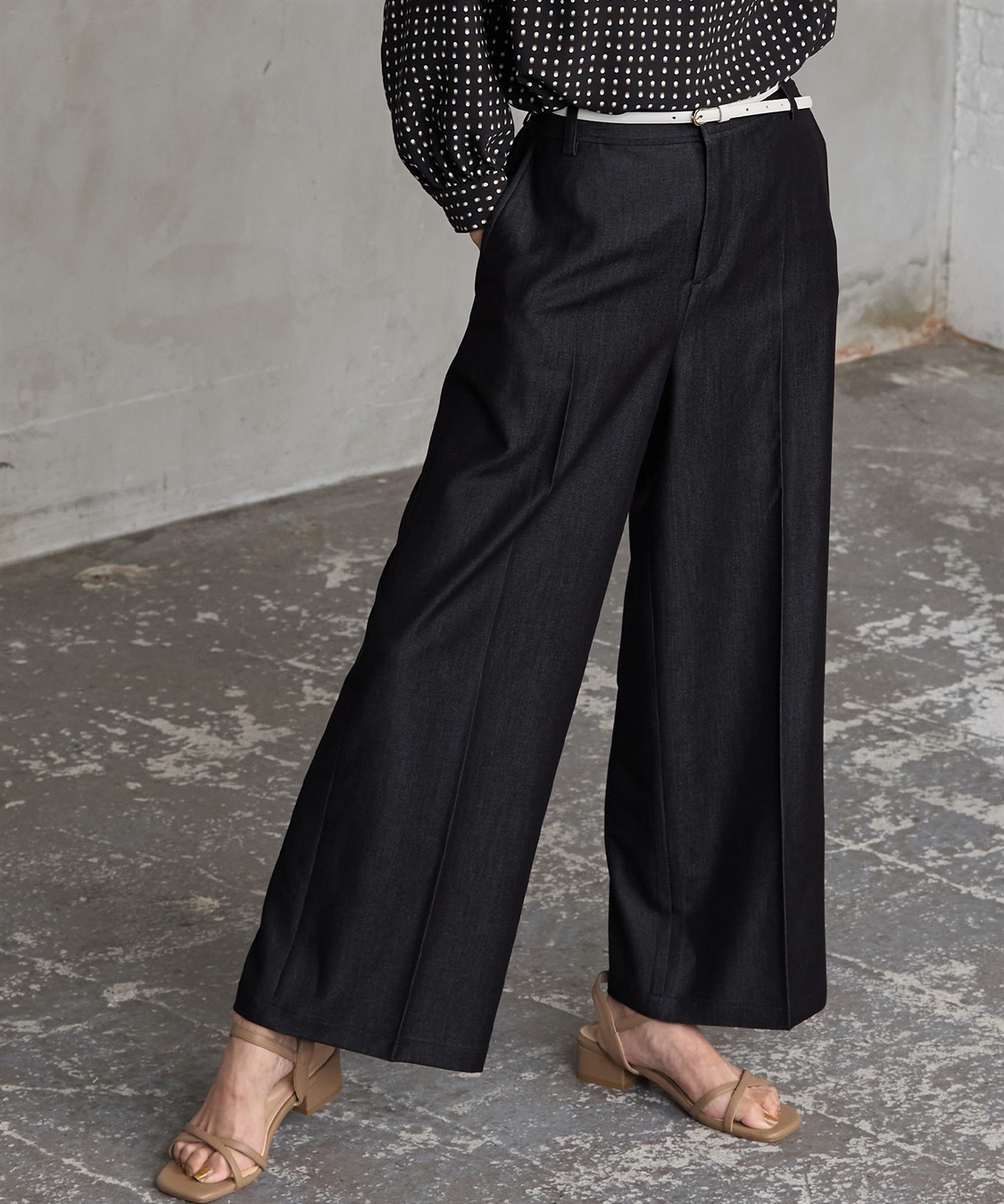 A/C DESIGN BY ALPHA CUBIC デニム調ワイドパンツ_sub_18