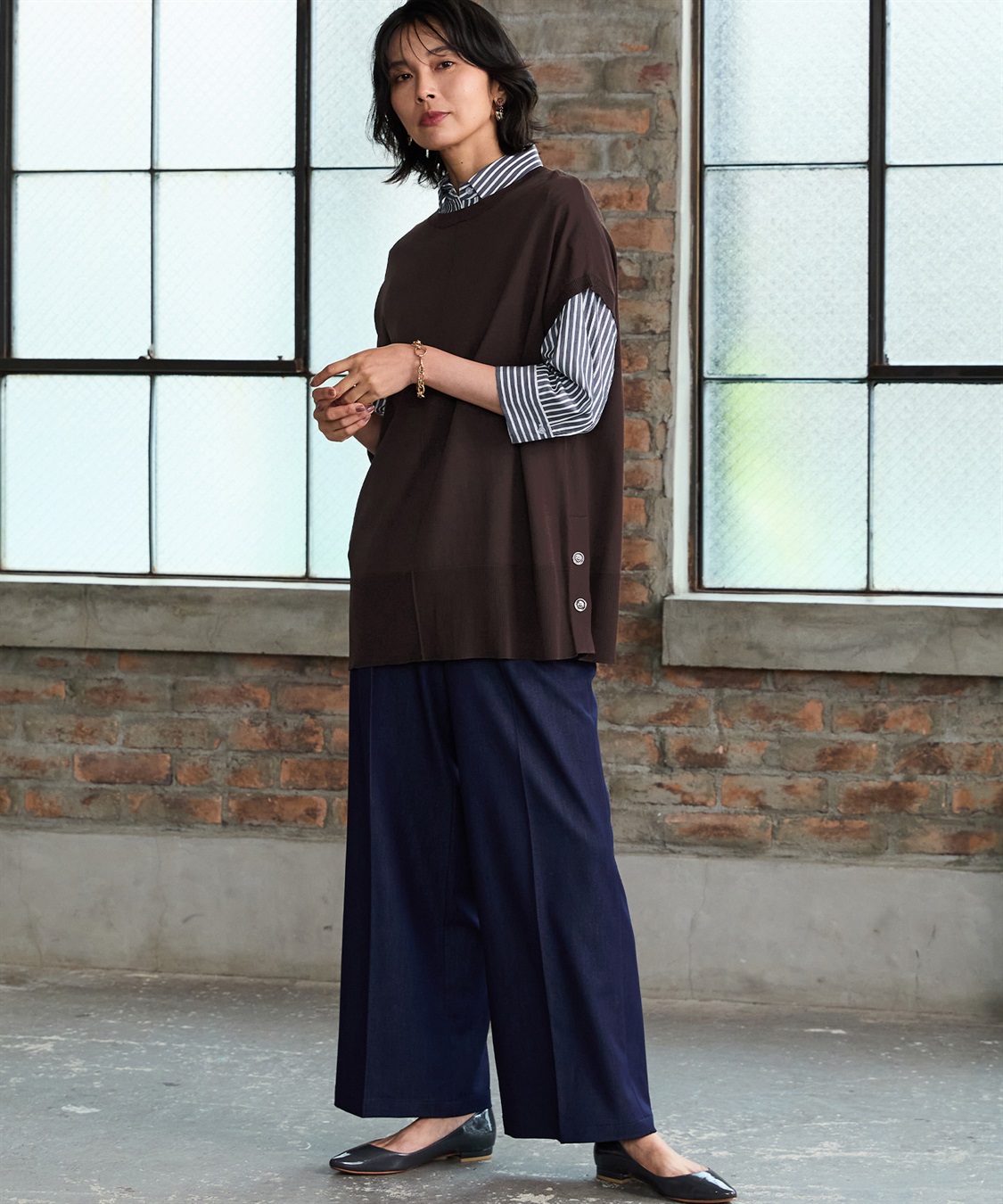 A/C DESIGN BY ALPHA CUBIC デニム調ワイドパンツ_sub_22