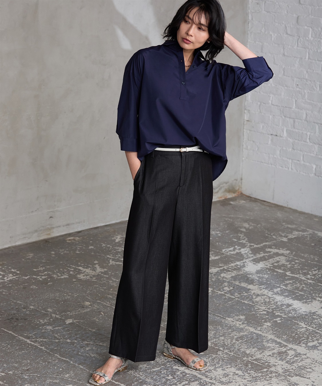 A/C DESIGN BY ALPHA CUBIC デニム調ワイドパンツ_sub_29