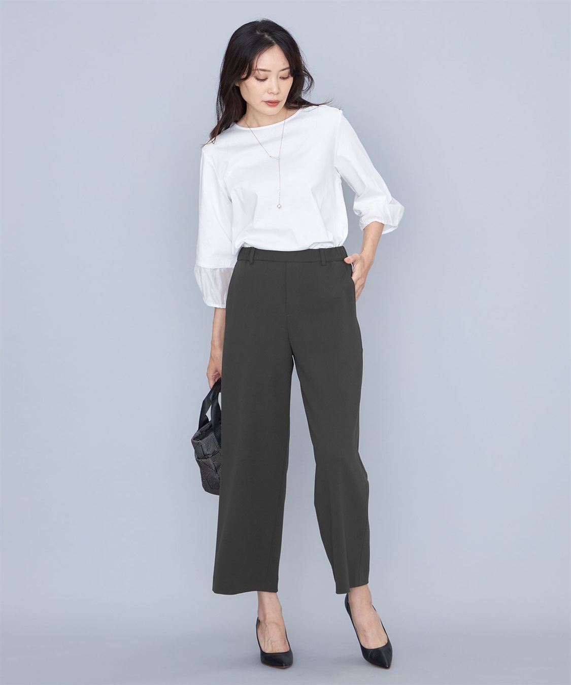 A/C DESIGN BY ALPHA CUBIC 【セットアップ対応】ジョーゼットワイドパンツ_sub_12