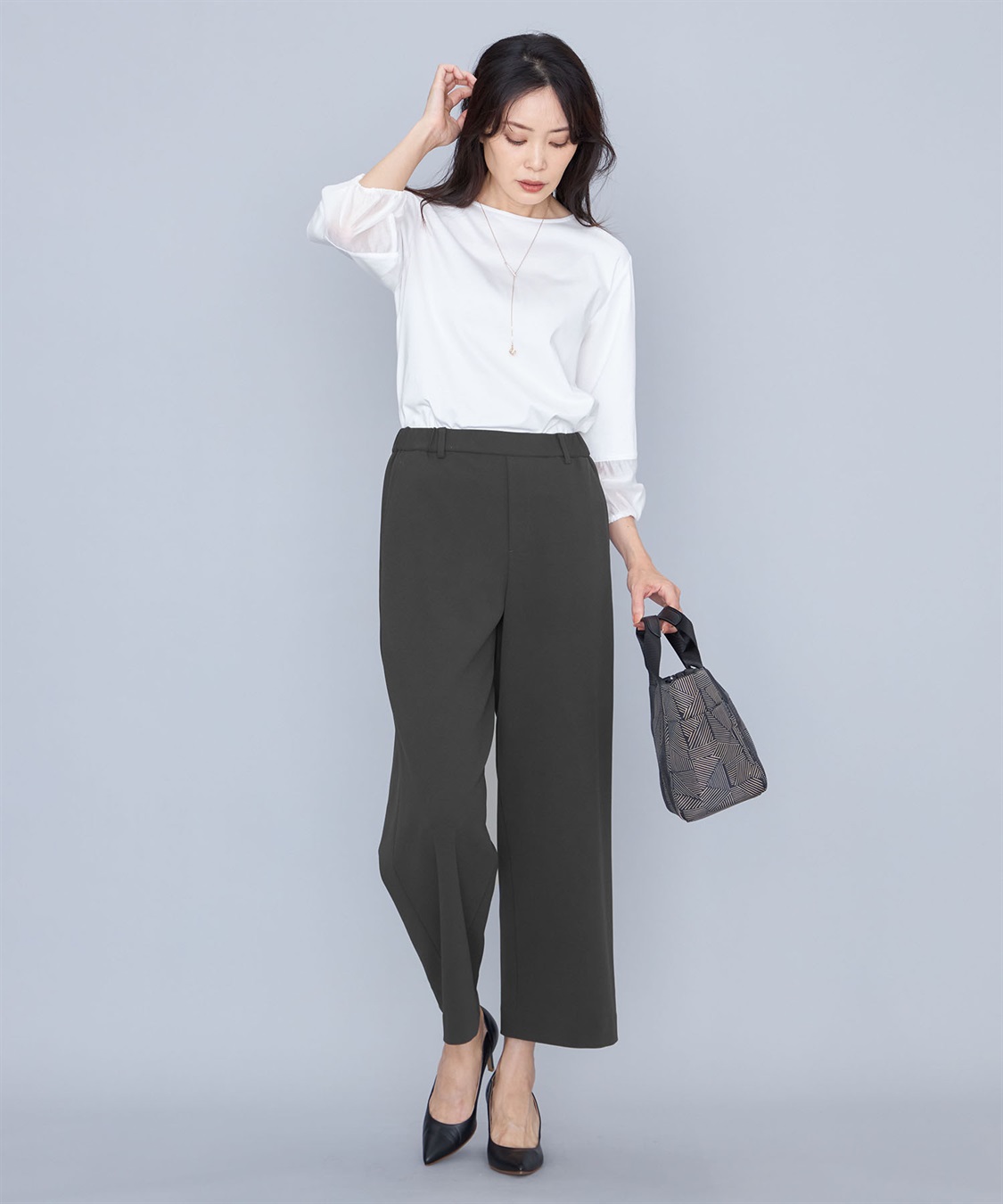 A/C DESIGN BY ALPHA CUBIC 【セットアップ対応】ジョーゼットワイドパンツ_sub_13