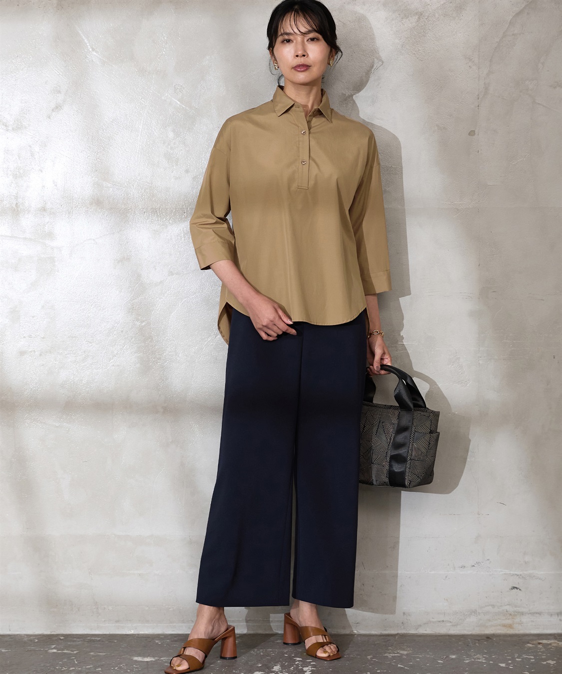 A/C DESIGN BY ALPHA CUBIC 【セットアップ対応】ジョーゼットワイドパンツ_sub_19