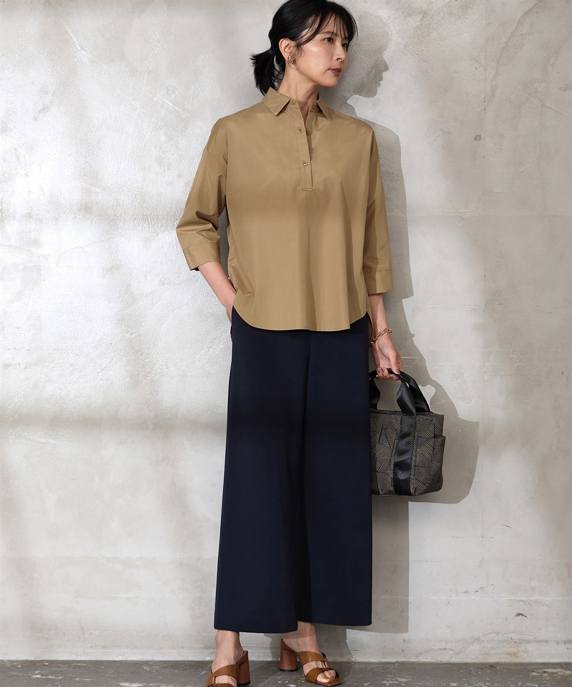 A/C DESIGN BY ALPHA CUBIC 【セットアップ対応】ジョーゼットワイドパンツ_sub_20