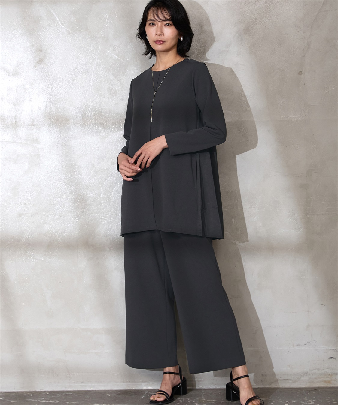 A/C DESIGN BY ALPHA CUBIC 【セットアップ対応】ジョーゼットワイドパンツ_sub_22