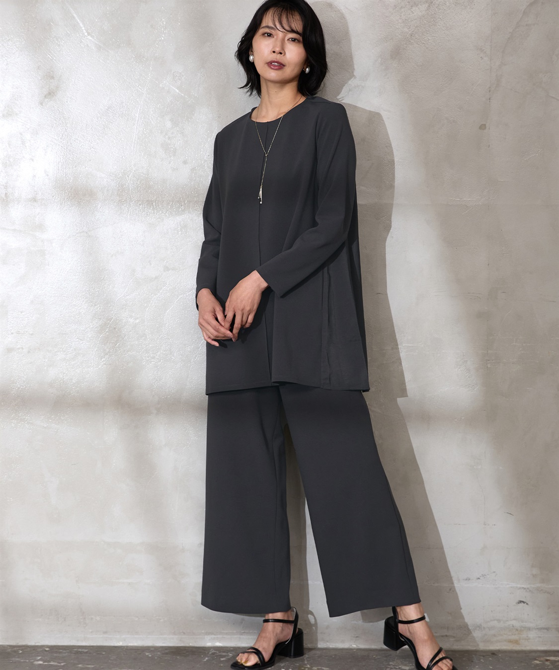 A/C DESIGN BY ALPHA CUBIC 【セットアップ対応】ジョーゼットワイドパンツ_sub_23