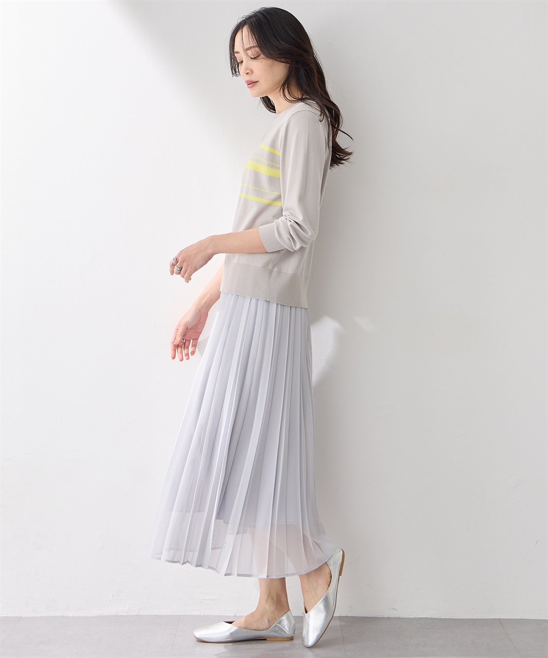 A/C DESIGN BY ALPHA CUBIC メッシュプリーツスカート_sub_5