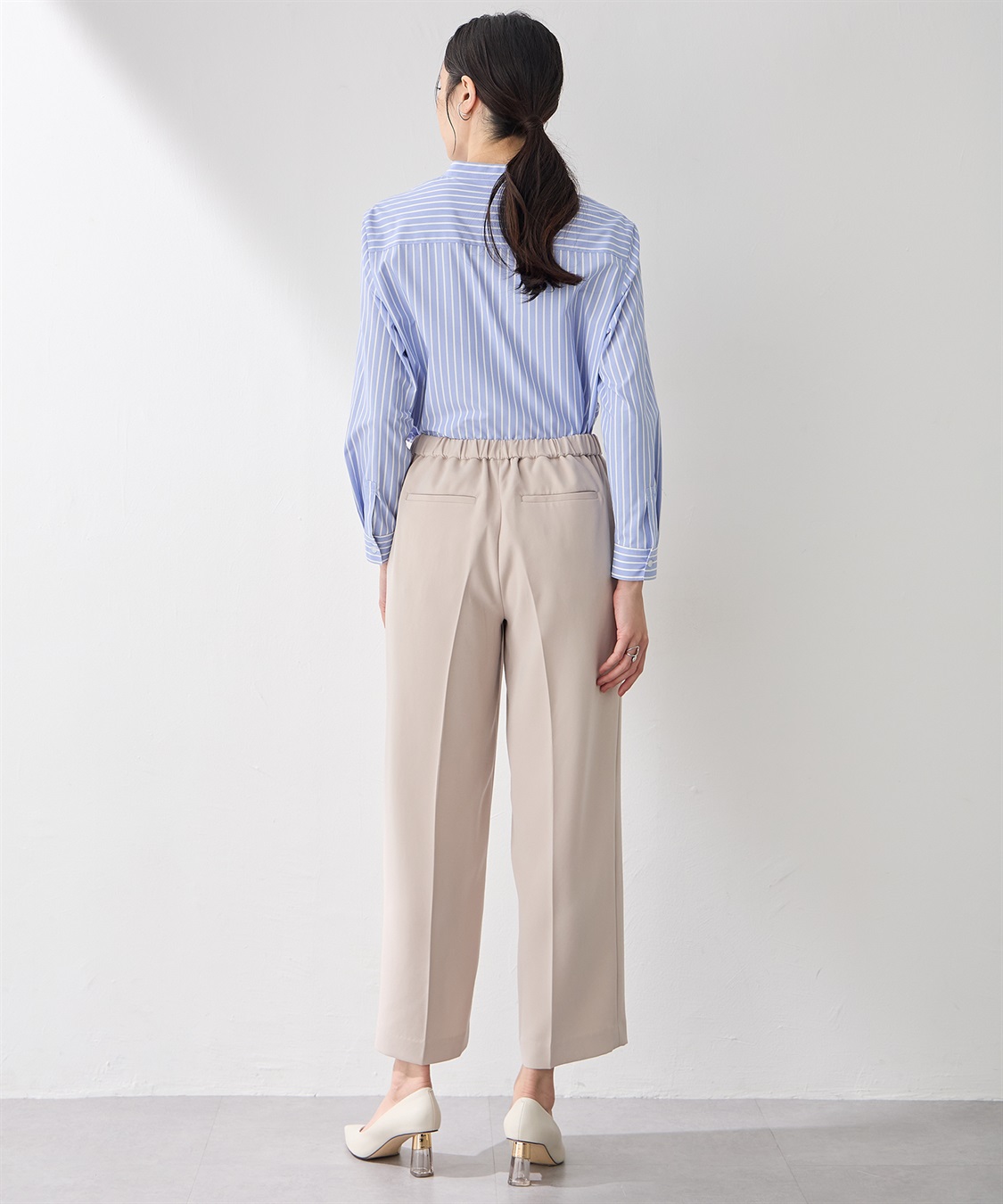 A/C DESIGN BY ALPHA CUBIC ストレッチワイドパンツ【美モーションシリーズ・後ろウエストゴム】_sub_3