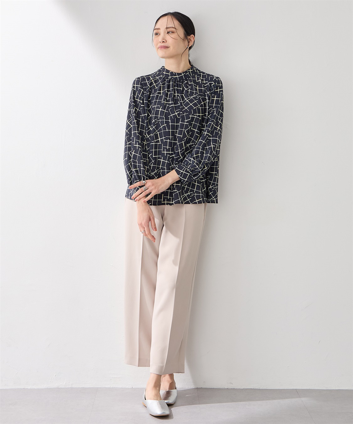 A/C DESIGN BY ALPHA CUBIC ストレッチワイドパンツ【美モーションシリーズ・後ろウエストゴム】_sub_5