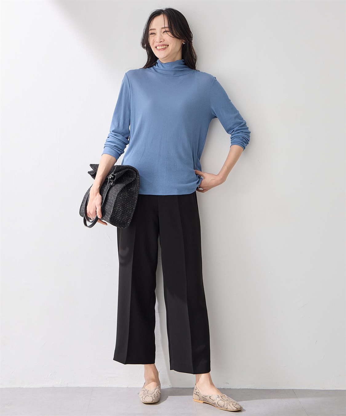 A/C DESIGN BY ALPHA CUBIC ストレッチワイドパンツ【美モーションシリーズ・後ろウエストゴム】_sub_6