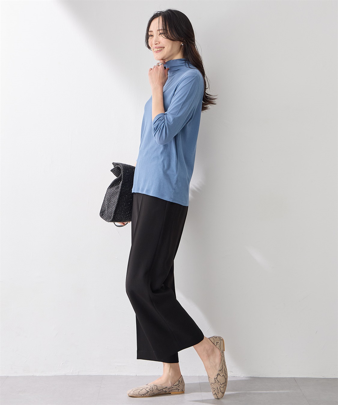 A/C DESIGN BY ALPHA CUBIC ストレッチワイドパンツ【美モーションシリーズ・後ろウエストゴム】_sub_7