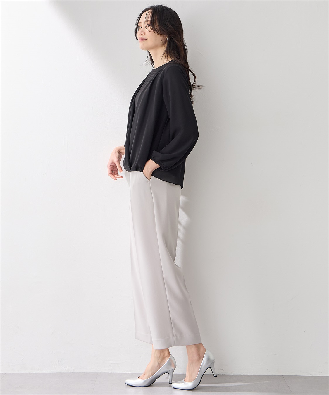 A/C DESIGN BY ALPHA CUBIC ストレッチワイドパンツ【美モーションシリーズ・後ろウエストゴム】_sub_10