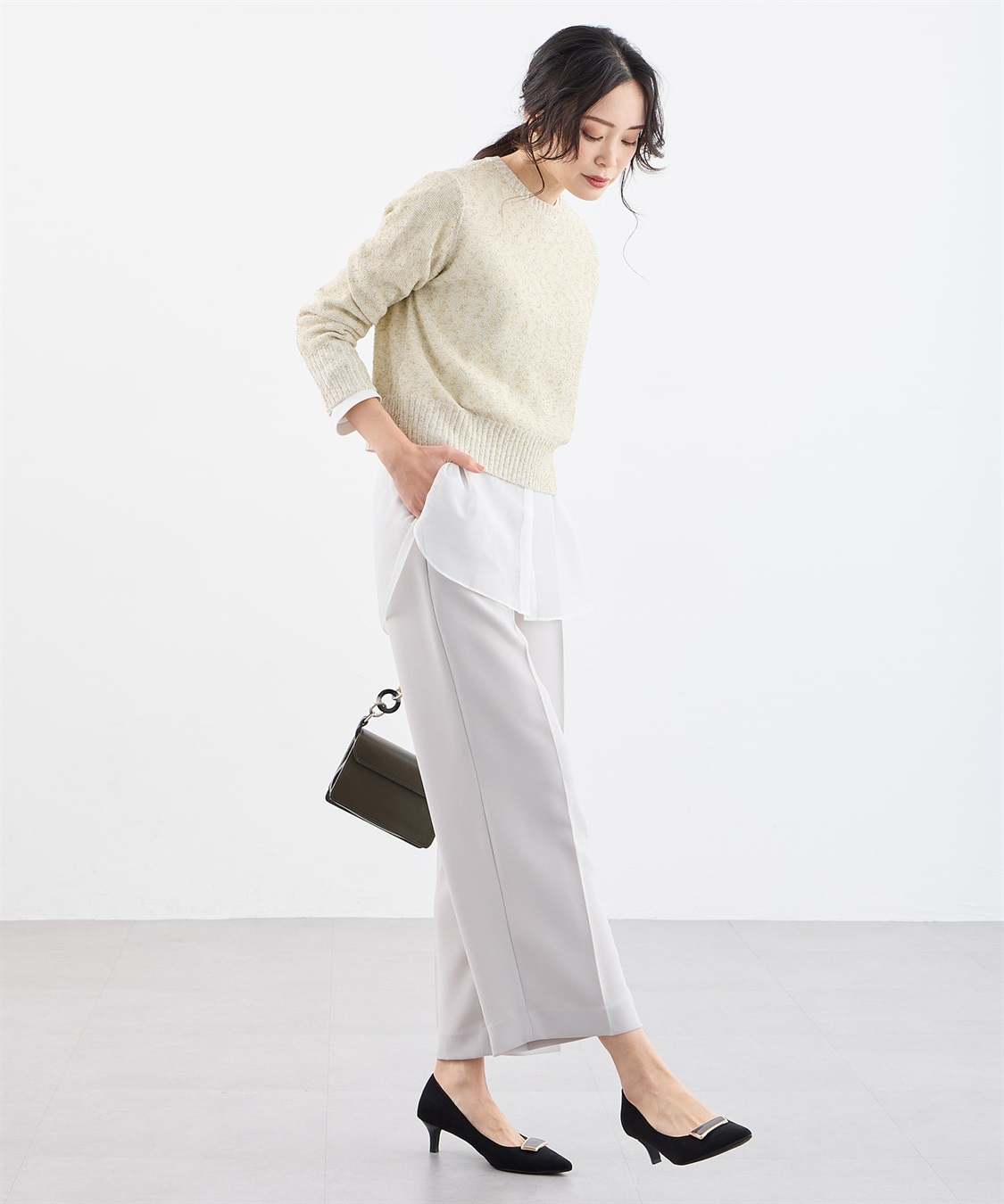 A/C DESIGN BY ALPHA CUBIC ストレッチワイドパンツ【美モーションシリーズ・後ろウエストゴム】_sub_14