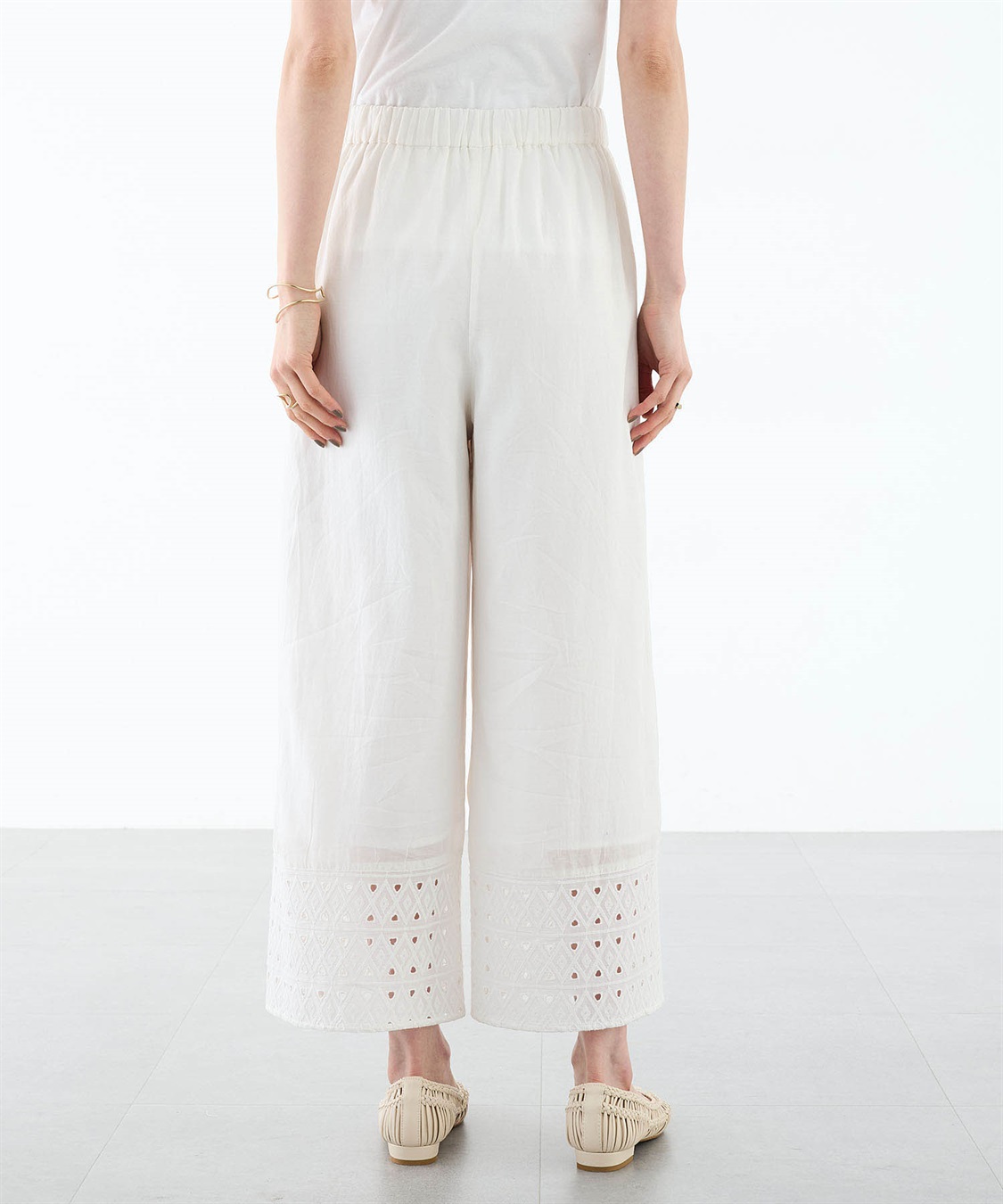 A/C DESIGN BY ALPHA CUBIC ダイヤ刺しゅうワイドパンツ【ウエストゴム】_sub_11