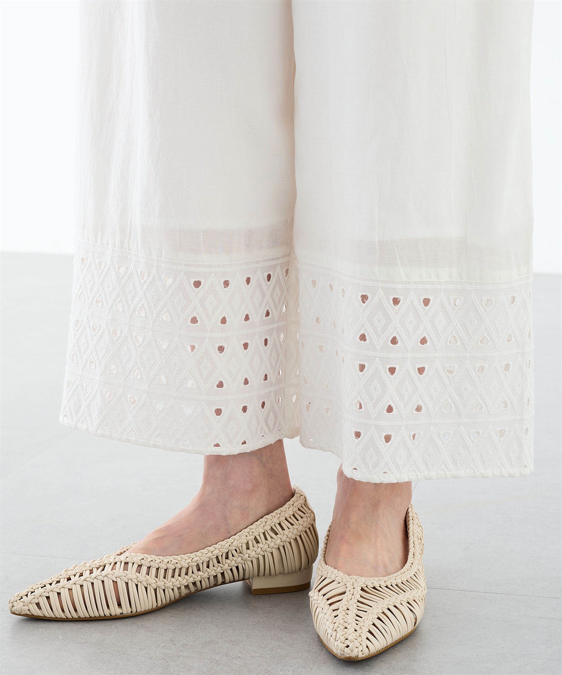 A/C DESIGN BY ALPHA CUBIC ダイヤ刺しゅうワイドパンツ【ウエストゴム】_sub_13