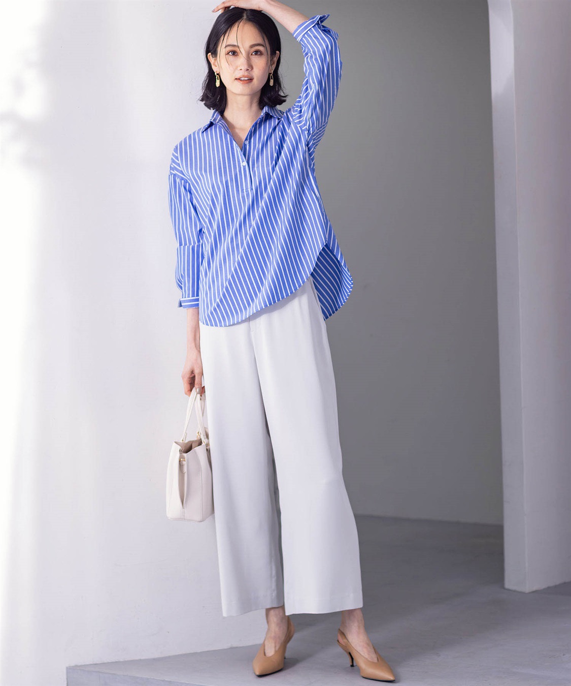 A/C DESIGN BY ALPHA CUBIC ストレッチワイドパンツ【接触冷感・UVカット・後ろウエストゴム】_sub_8